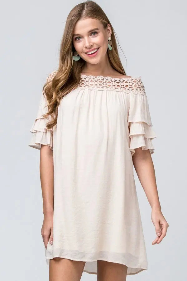 Tea Time Tiered Ruffle Sleeve Tunic Dress Jolie Vaughan | Online Clothing Boutique near Baton Rouge, LA