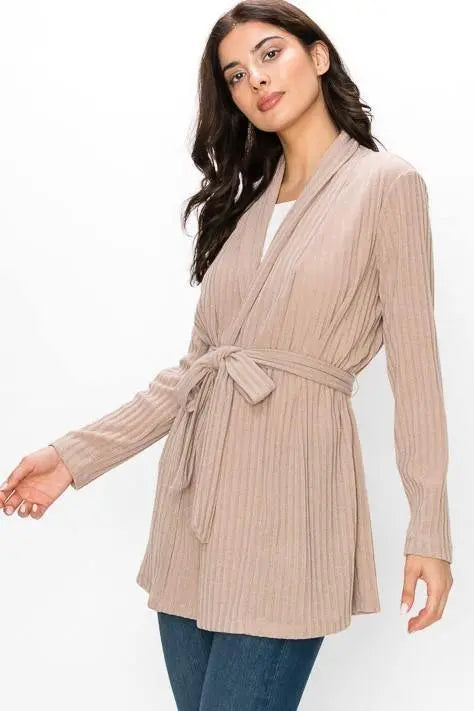 Teddy Ribbed Belted Cardigan Jolie Vaughan | Online Clothing Boutique near Baton Rouge, LA
