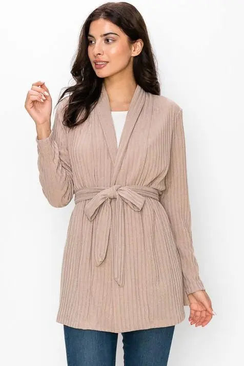 Teddy Ribbed Belted Cardigan Jolie Vaughan | Online Clothing Boutique near Baton Rouge, LA