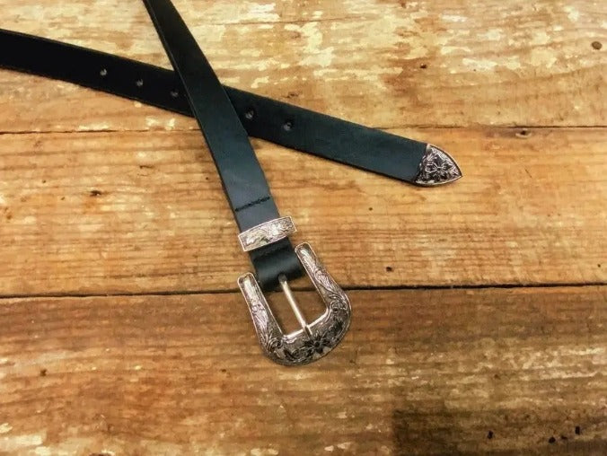 Western Cowgirl Belt with Silver Buckle Jolie Vaughan | Online Clothing Boutique near Baton Rouge, LA
