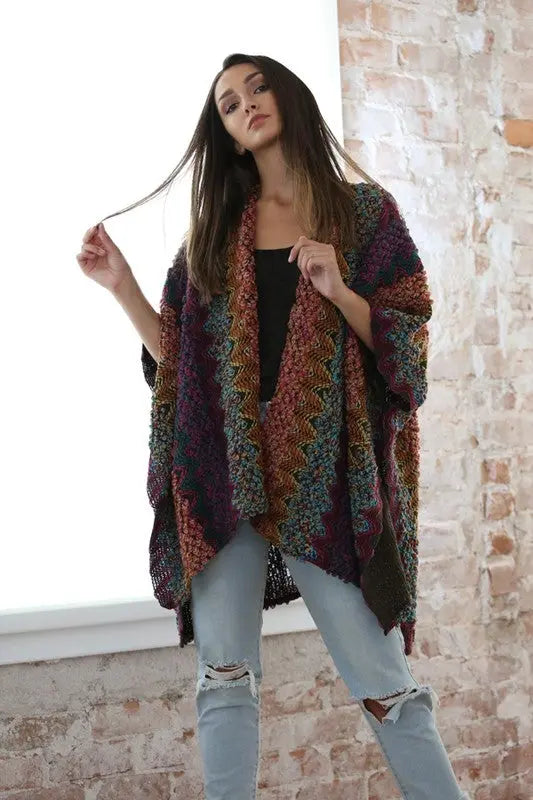 Chunky knit open front cardigan best sale