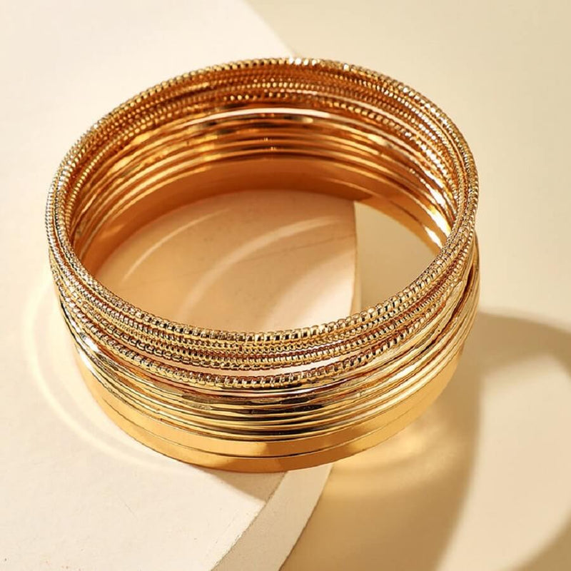 Signature Gold Bangle Bracelet Set