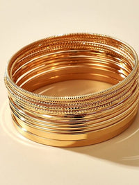Signature Gold Bangle Bracelet Set