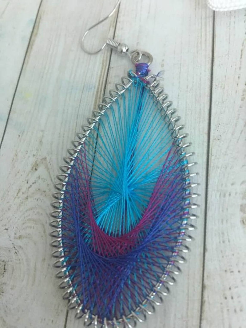 Handmade item Length: 3.27 Inches; Width: 1 3/8 Inches Location: Earlobe Closure: Ear wire Style: Boho & hippie