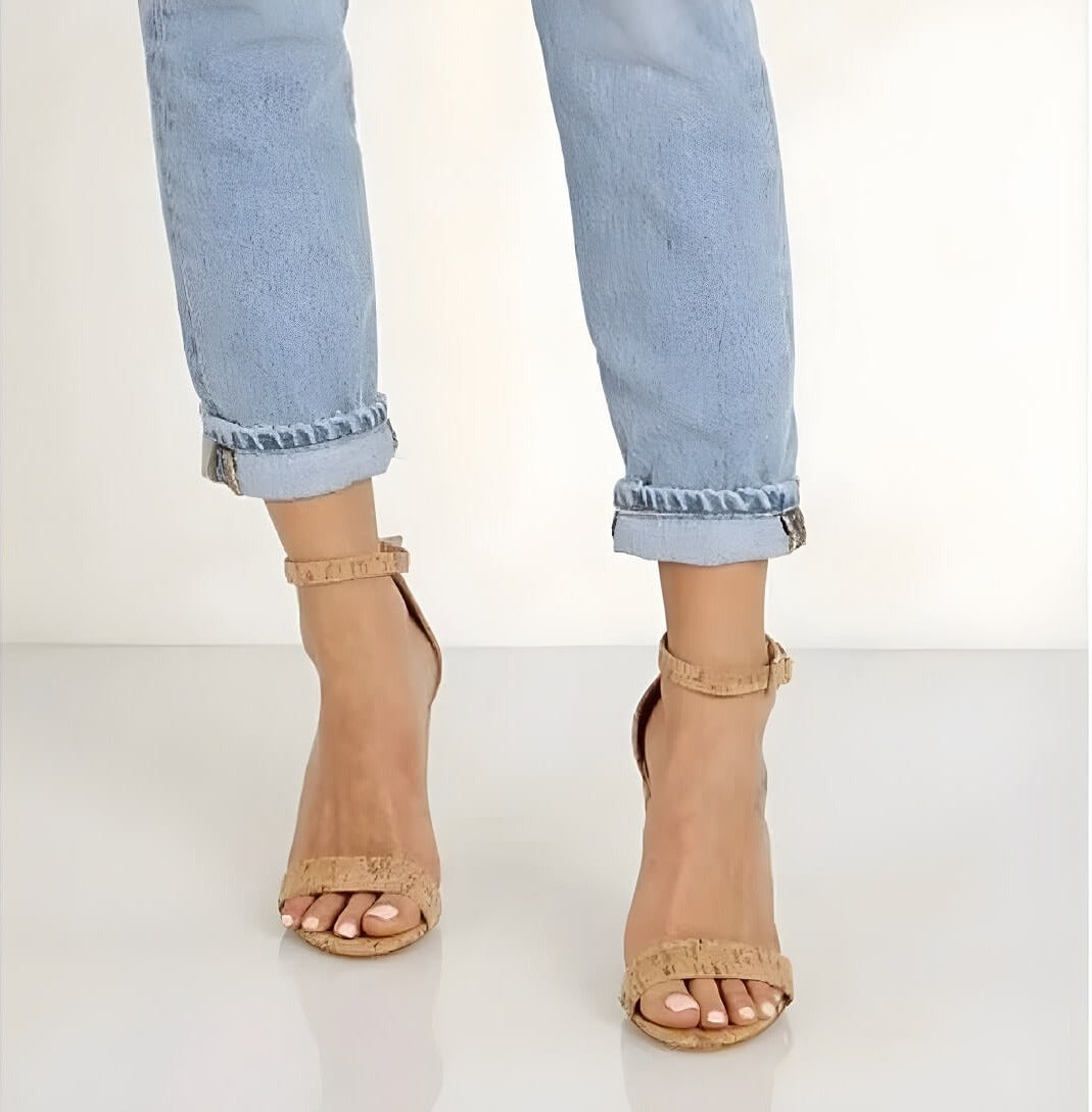 Jozie Women's Beige Block Heel Sandals | Aldo Shoes