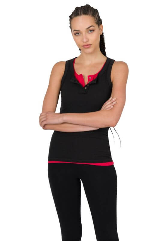 Neutral Ribbed Button Front Layering Tank