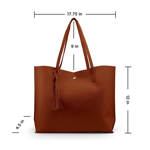Two Tone Shoulder Tote Bag, Women's Large Capacity Faux Leather