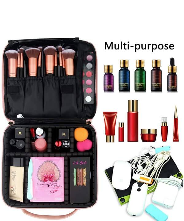 Zipper Hand Bag Gucci Ladies Makeup Kit Box, For Travel, Round