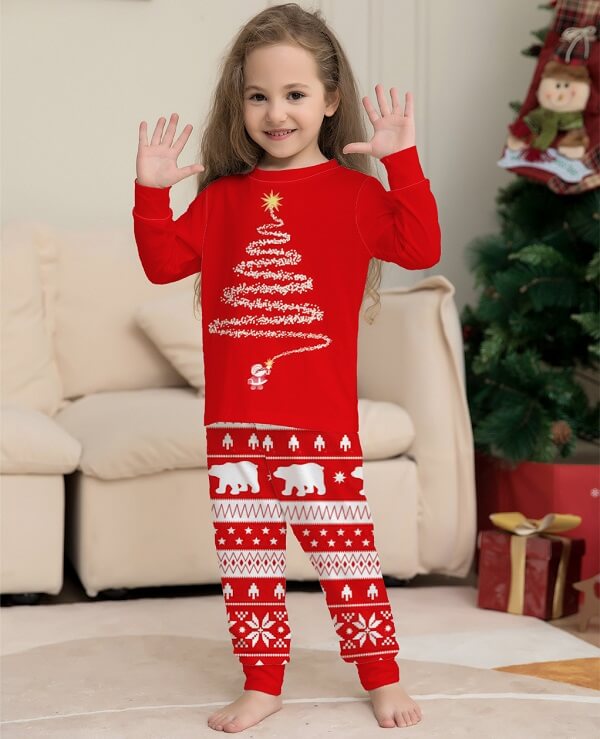Kids Home for the Holidays Christmas Print Pajama Set – Jolie