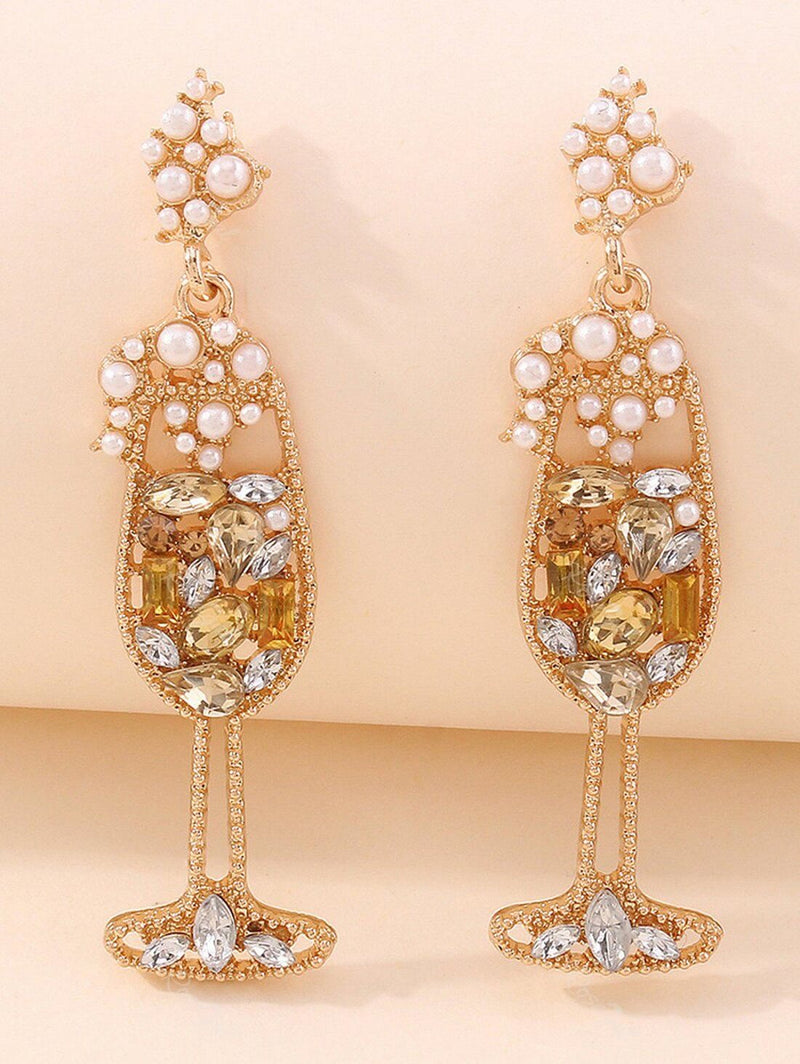 Cheers to you! Treat yourself to these handcrafted, rhinestone crystal, Red Wine Glass Earrings,These wine glass earrings provide fun, fashion and eclectic flair. Delicate earrings Enlighten by the iconic stemmed red wine glasses which are beautiful and elegant . A fun reminder as you go about your day that even when you’re not drinking it, it’s always wine o’clock somewhere.