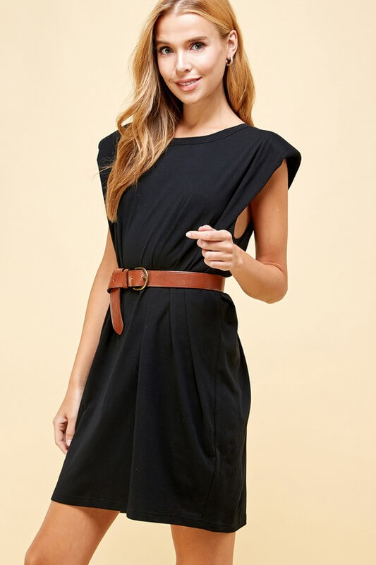 Oversized Structured Shoulder Cotton Dress – Jolie Vaughan Mature