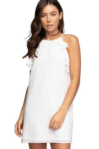 Ruffle Shift Dress-Pearl Ruffle Shift Dress-Pearl