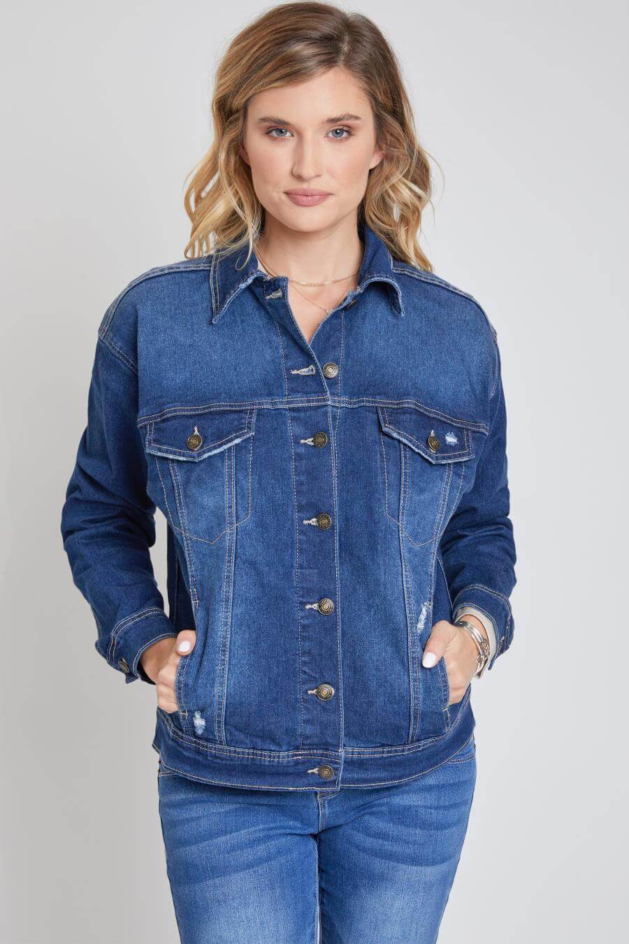 Women's Washed Blue Vintage Ribbed Double Pocket Raw Edge Short Denim Jacket  - China Women's Denim Jackets and Jean Jacket Women price |  Made-in-China.com