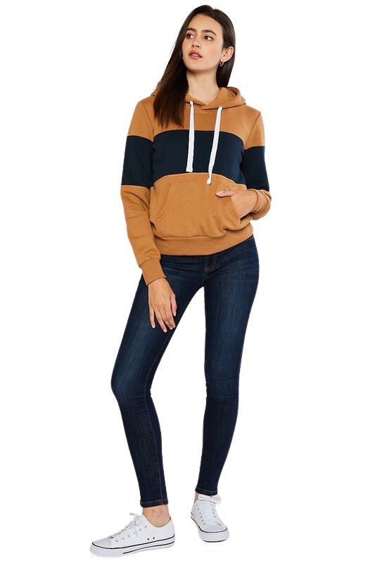 Never Go Wrong Color Blocked Popover Hoodie