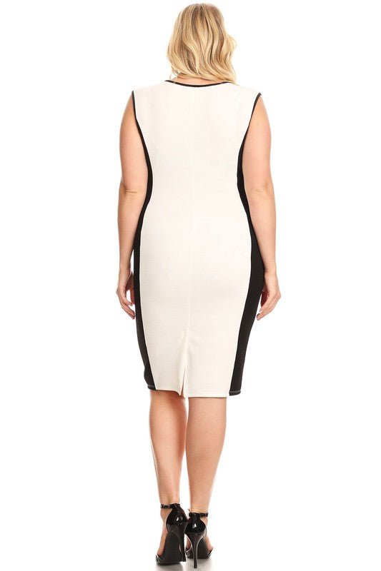 Plus Size Nordstrom Summer Cocktail Dresses Ivory Black Midi